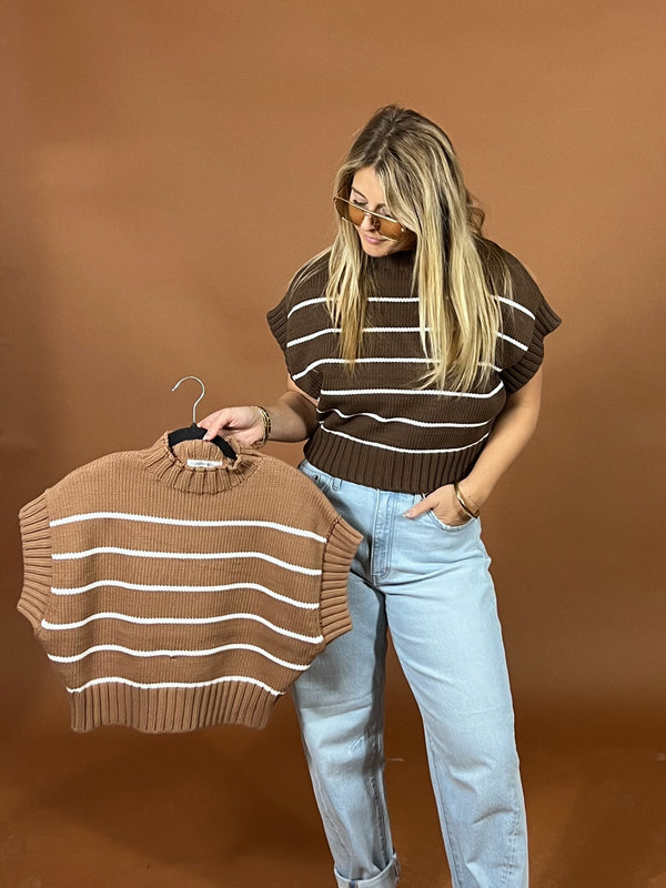 Stand Up Striped Sweater