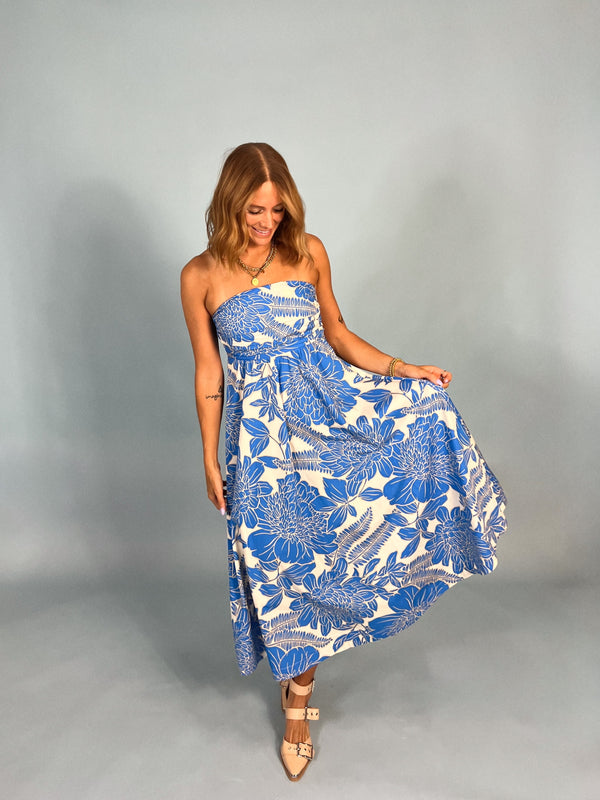 Stevie Strapless Midi Dress