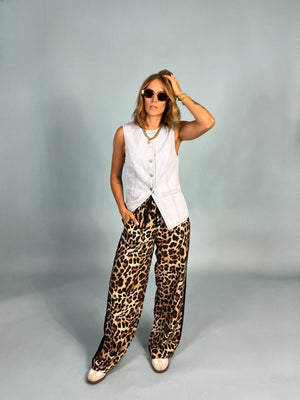Side Lined Leopard Track Pants