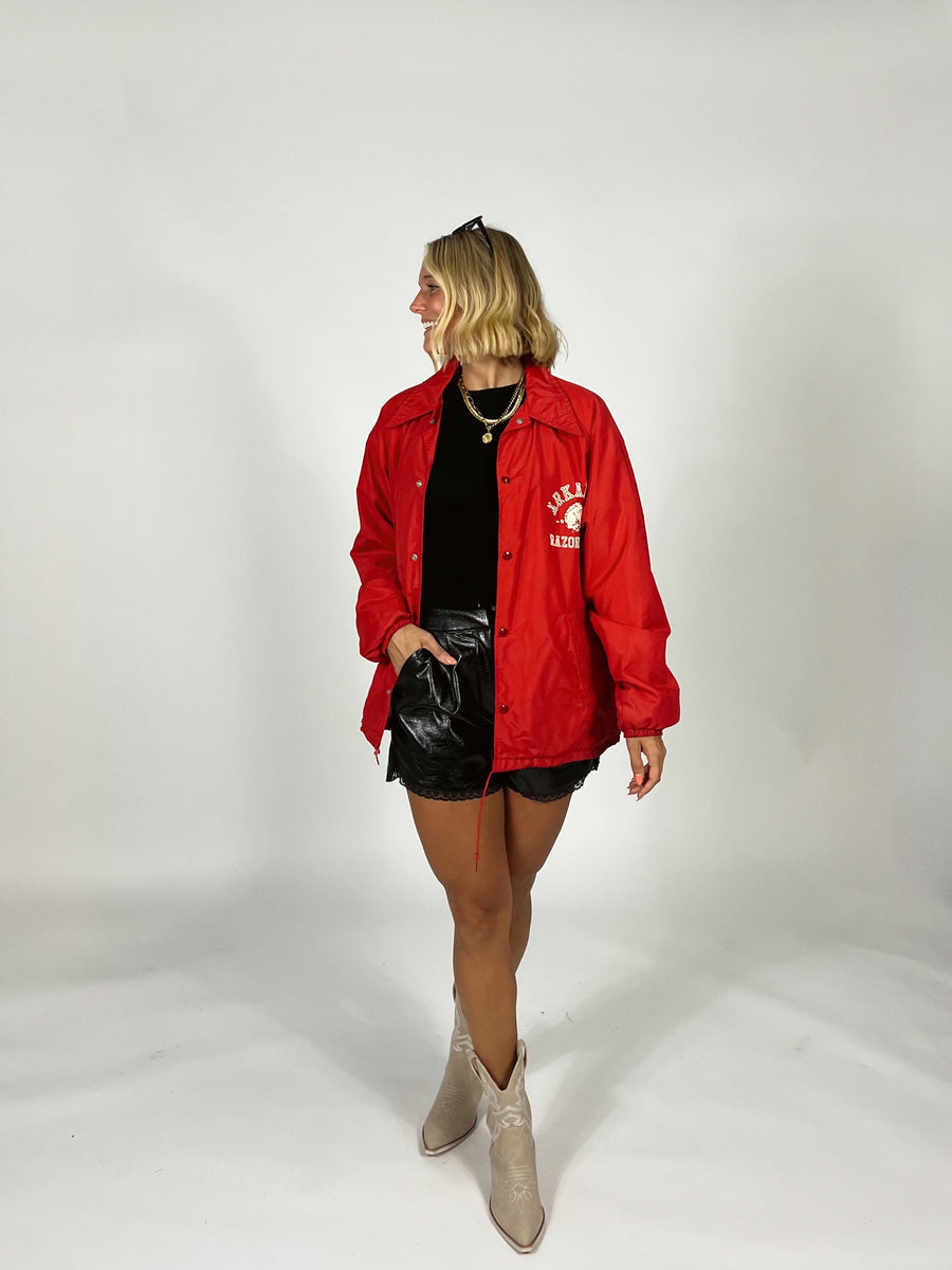 90s Arkansas Razorbacks Rain Jacket