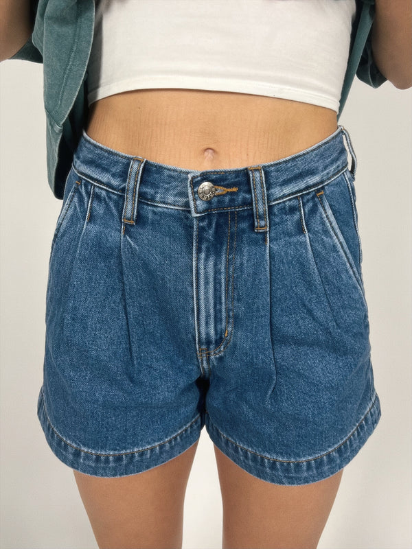 Coronado Pleated Denim Shorts | Montage