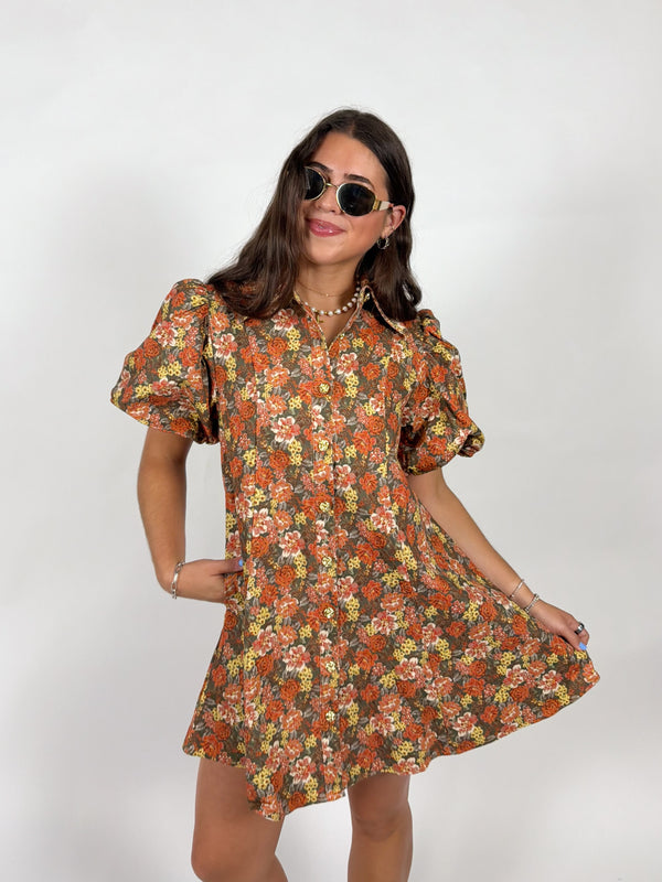 Lara Floral Puff Sleeve Mini