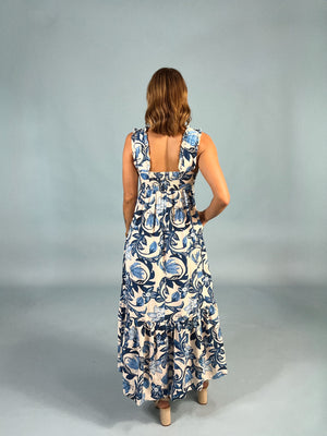 Blue Hurricane Floral Maxi