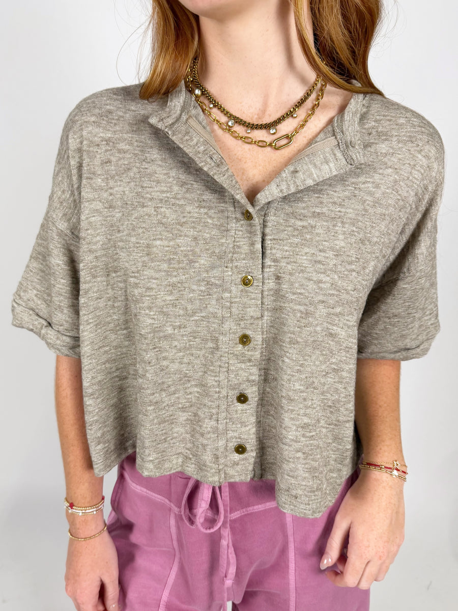 Weekender Button Up Knit Top