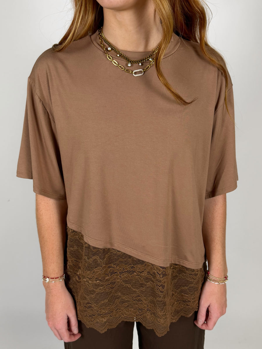 Hudson Lace Trim Tee