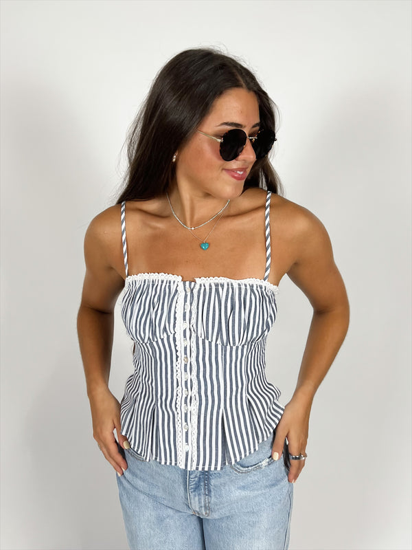 Taryn Pinstripe Cami Tank