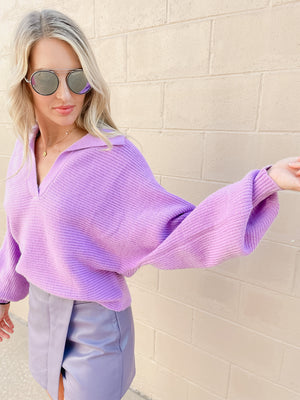 Orchid Purple Cozy Pullover Sweater
