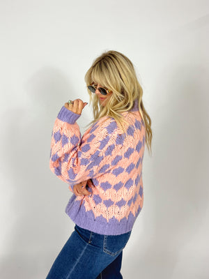 Miki Pink And Purple Cardigan