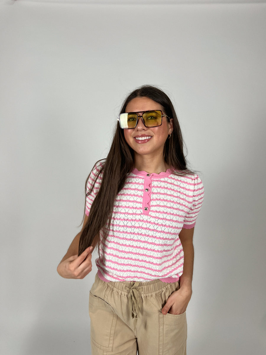 Pinky Promise Stripe Top