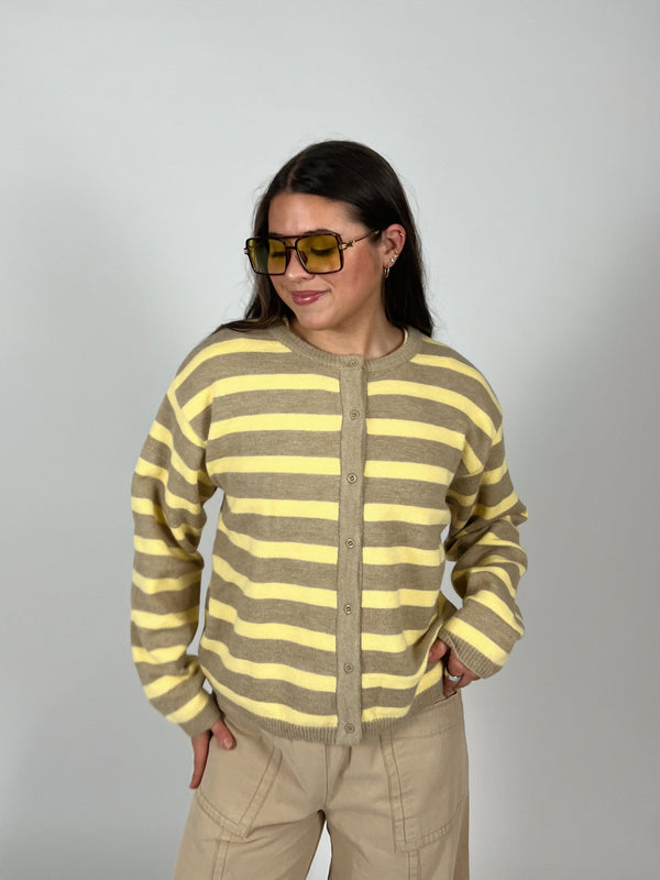 Devon Oversize Stripe Cardigan