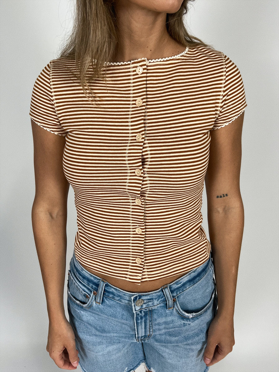 Easy On Me Stripe Tee