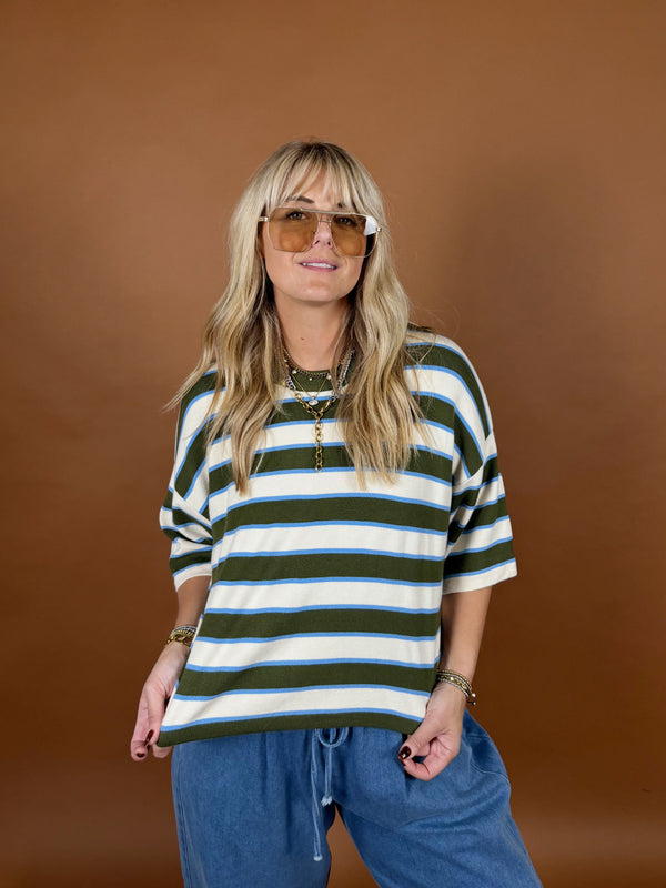 From The Sidelines Stripe Knit Top