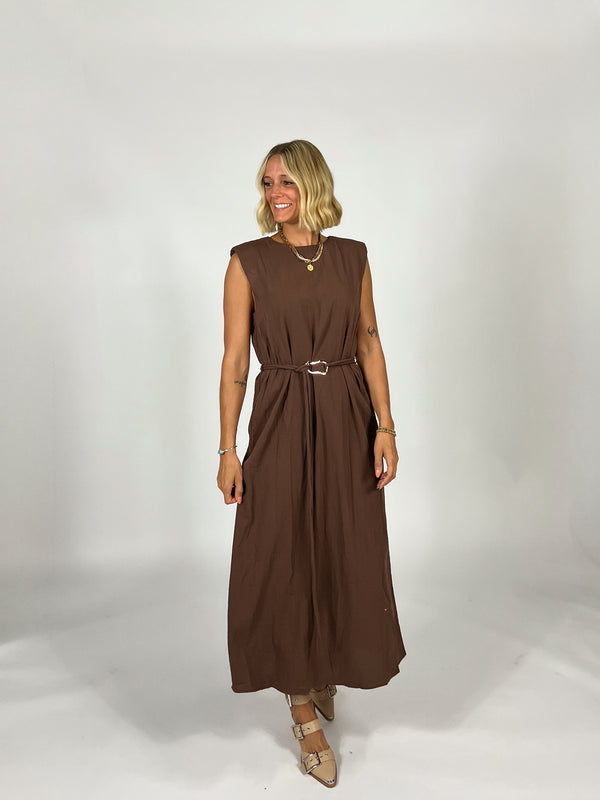 Espresso Please Belted Dress