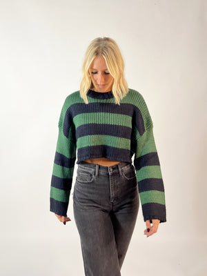 Jo Jo Stripe Cropped Sweater