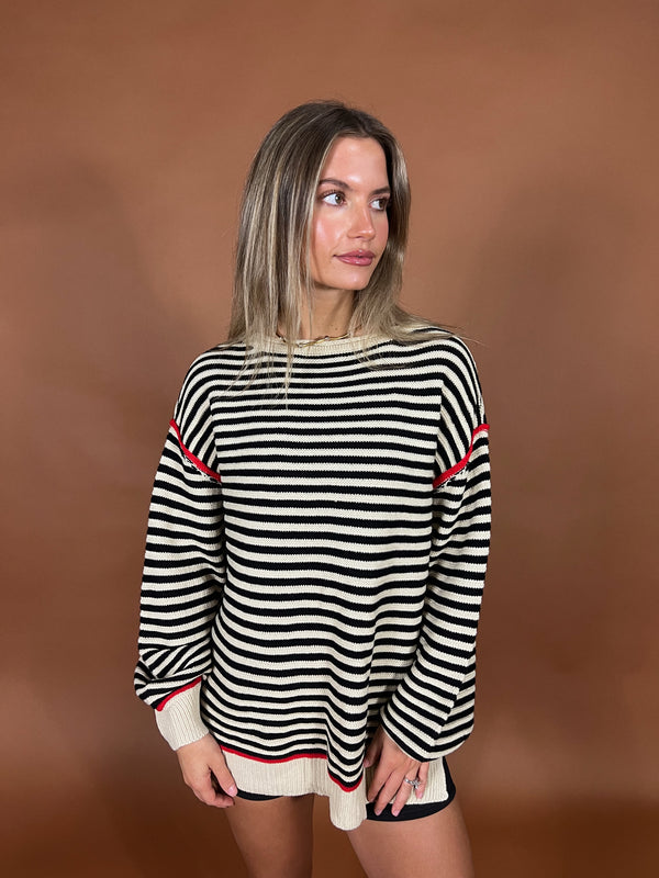 Redline Stripe Sweater