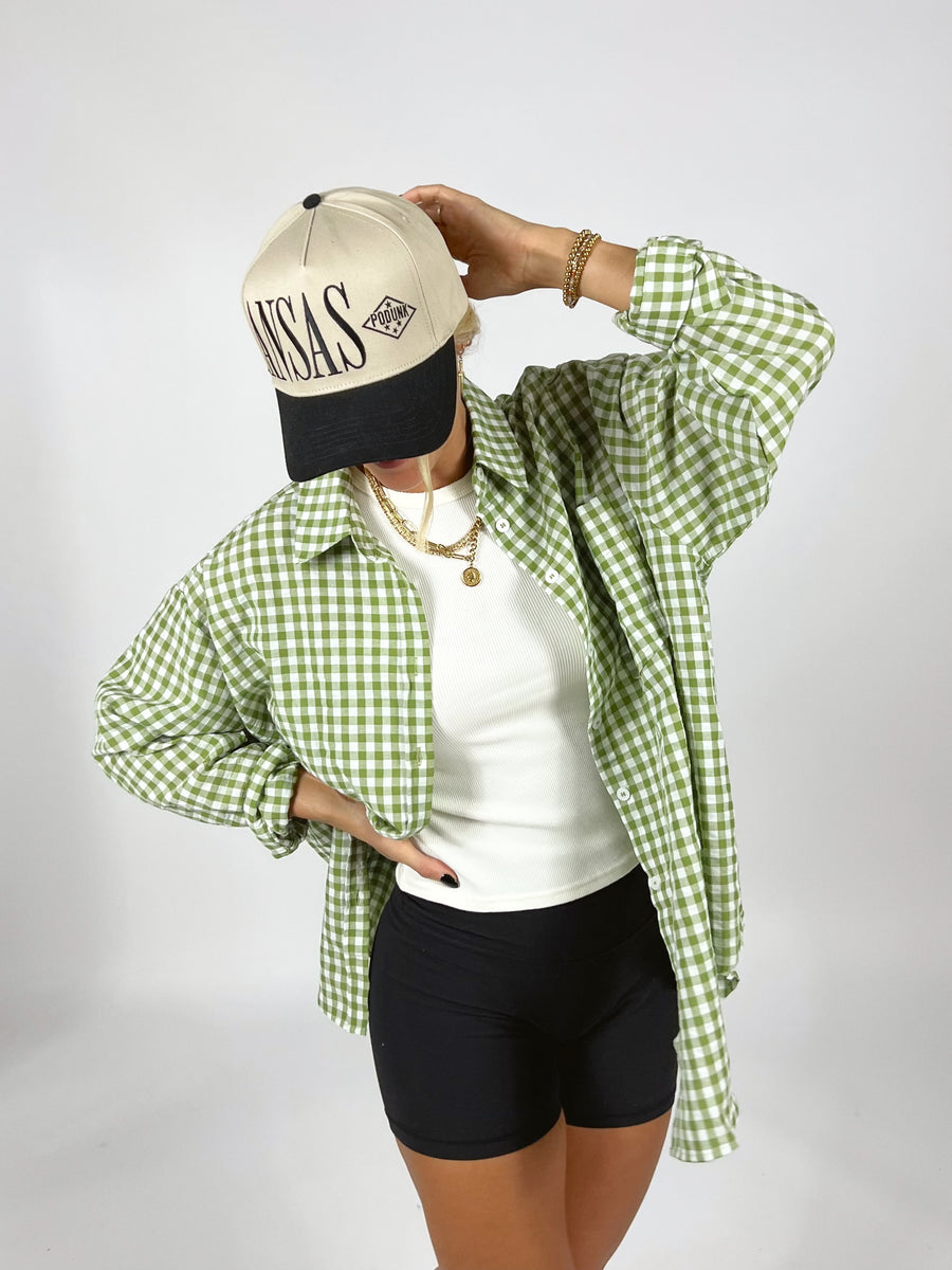 Oversize Gingham Button Down