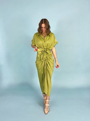 Honey Dew Tie Front Dress