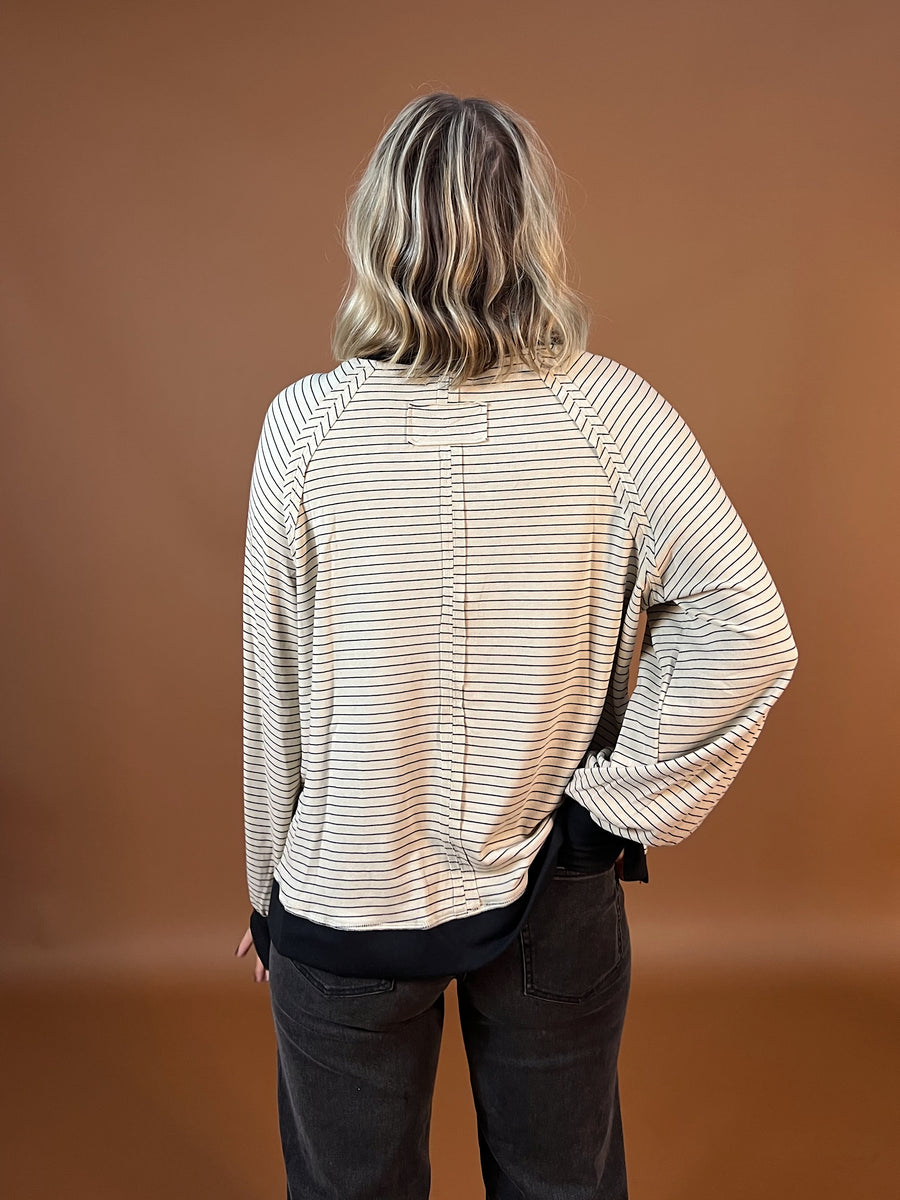 Reagan Striped Long Sleeve Top