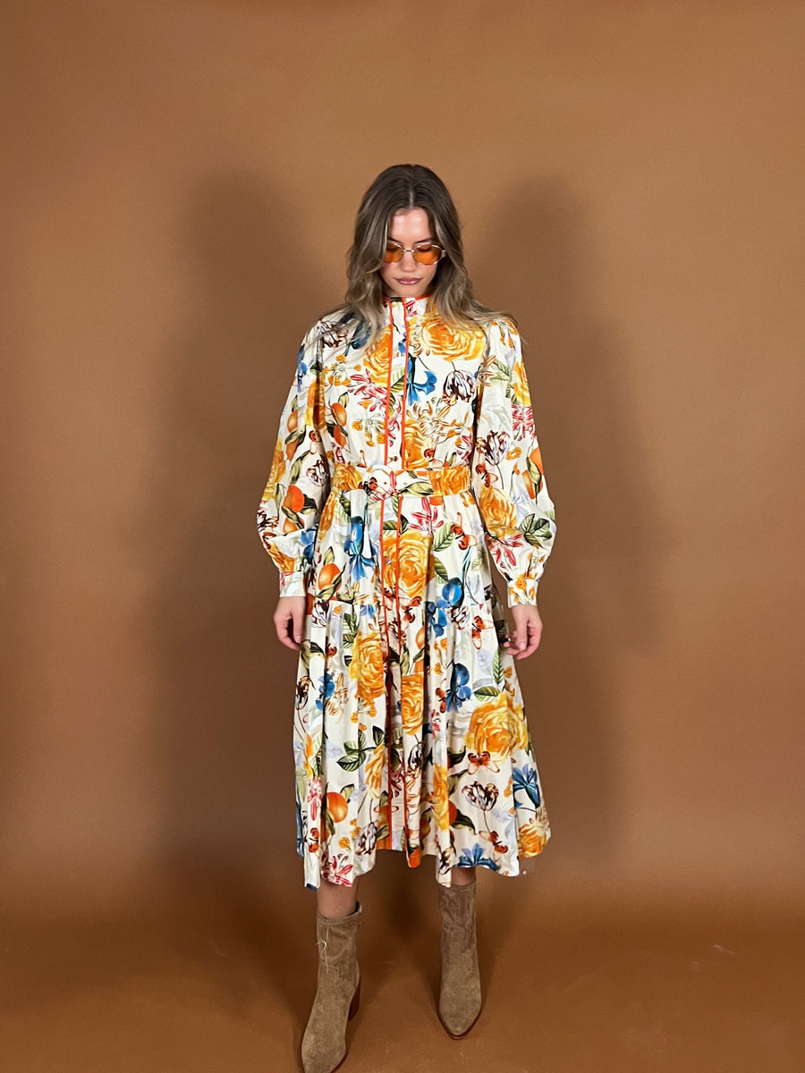 Papaya Whip Midi Dress