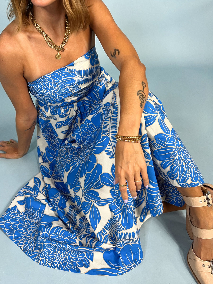 Stevie Strapless Midi Dress