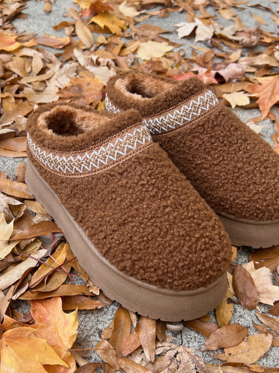 Teddy Platform Slippers