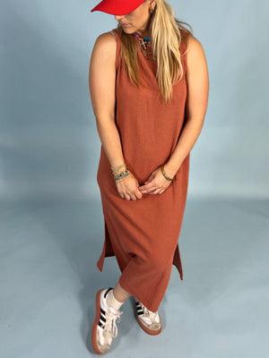 Cloudy Round Neck Maxi Dress