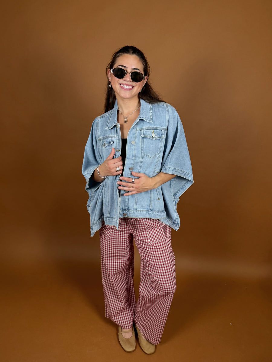 Out Of The Blue Denim Cape Jacket