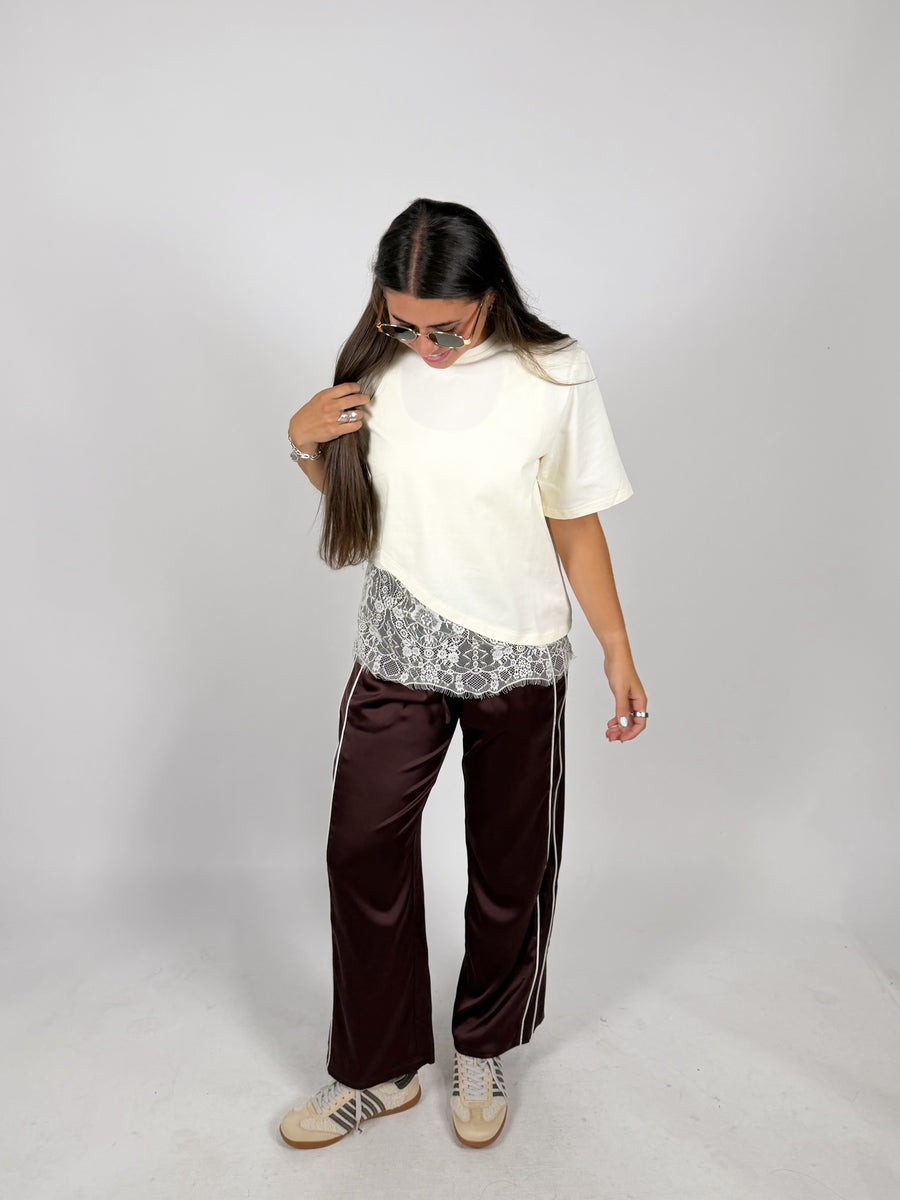Sweet Escape Lace Trim Tee