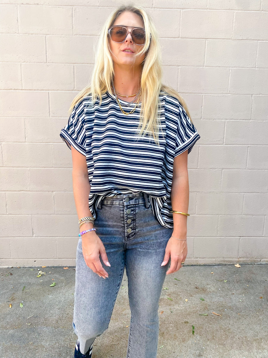 The Basic Knit Stripe Tee