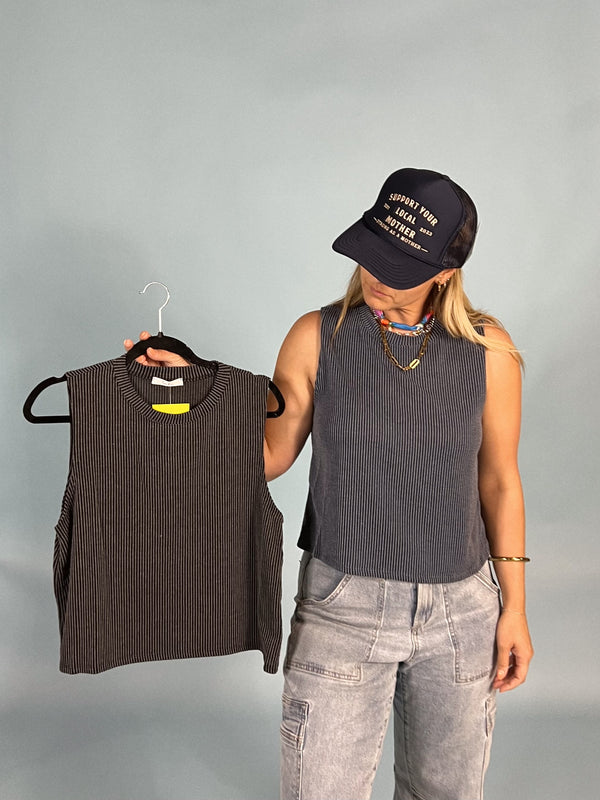 Cloudy Ribbed Cropped Tank
