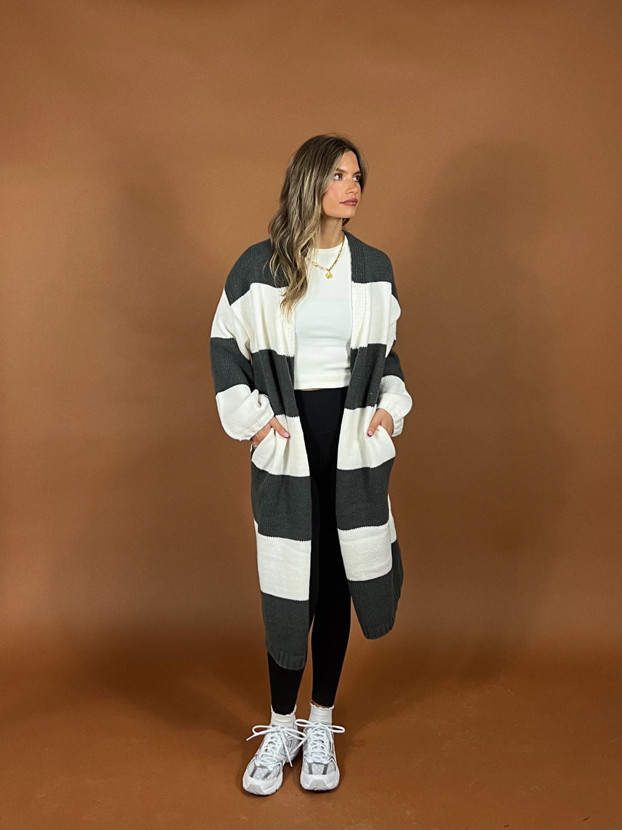 At Ease Stripe Cardigan