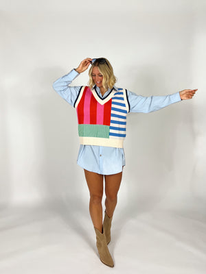 Lined Up Sweater Vest