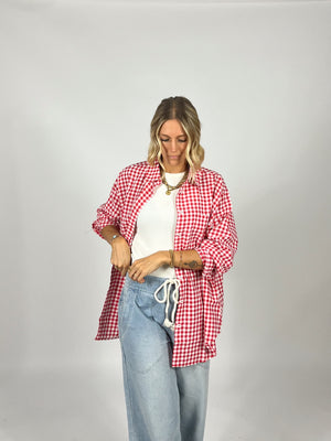 Oversize Gingham Button Down