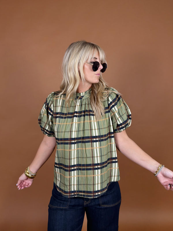 Socialite Plaid Top
