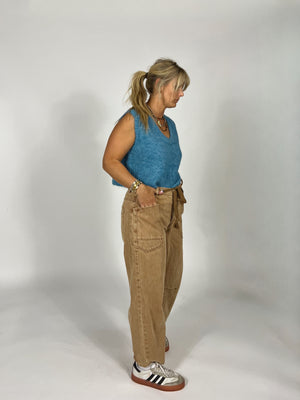 Tan Utility Barrel Leg Pant