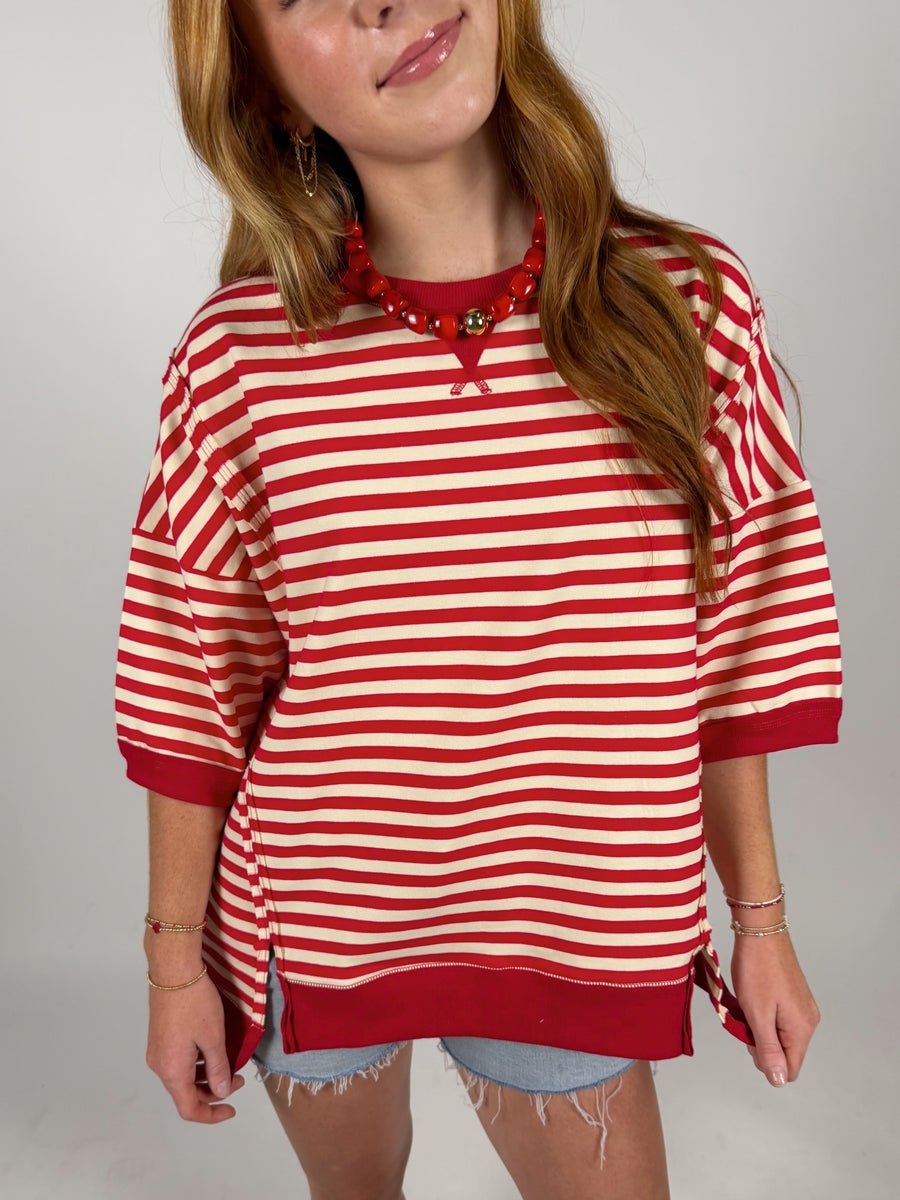 Overtime Oversized Stripe Tee
