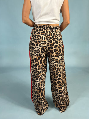 Side Lined Leopard Track Pants