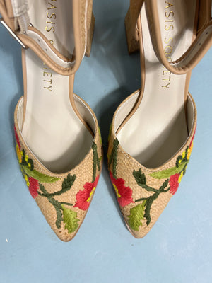 The Monet Raffia Block Heel