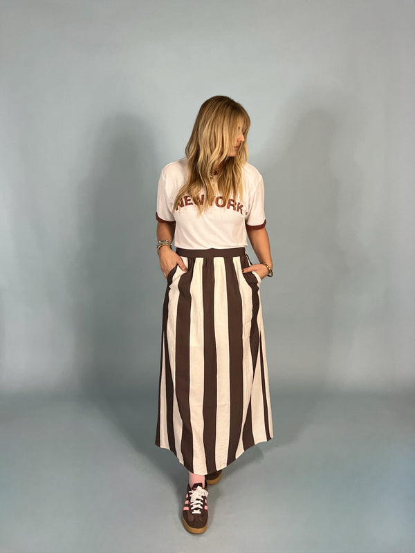 Olivia Stripe Linen Skirt