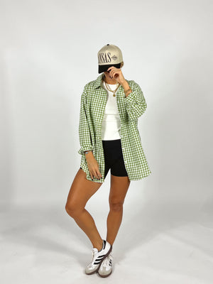 Oversize Gingham Button Down