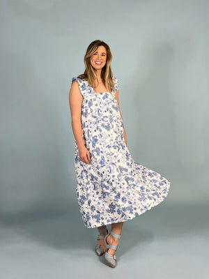 French Toile Midi Dress