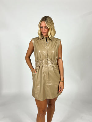 Macchiato Mini Leather Dress