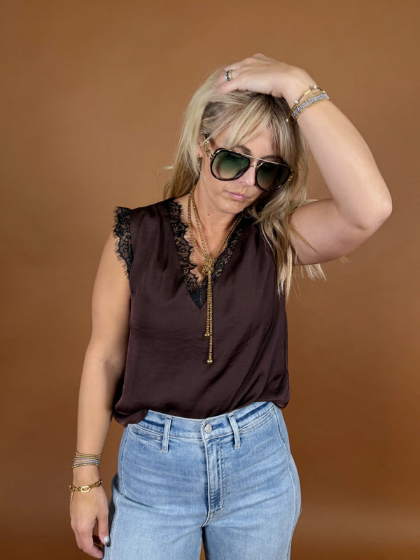 Between Us Lace Trim Tank