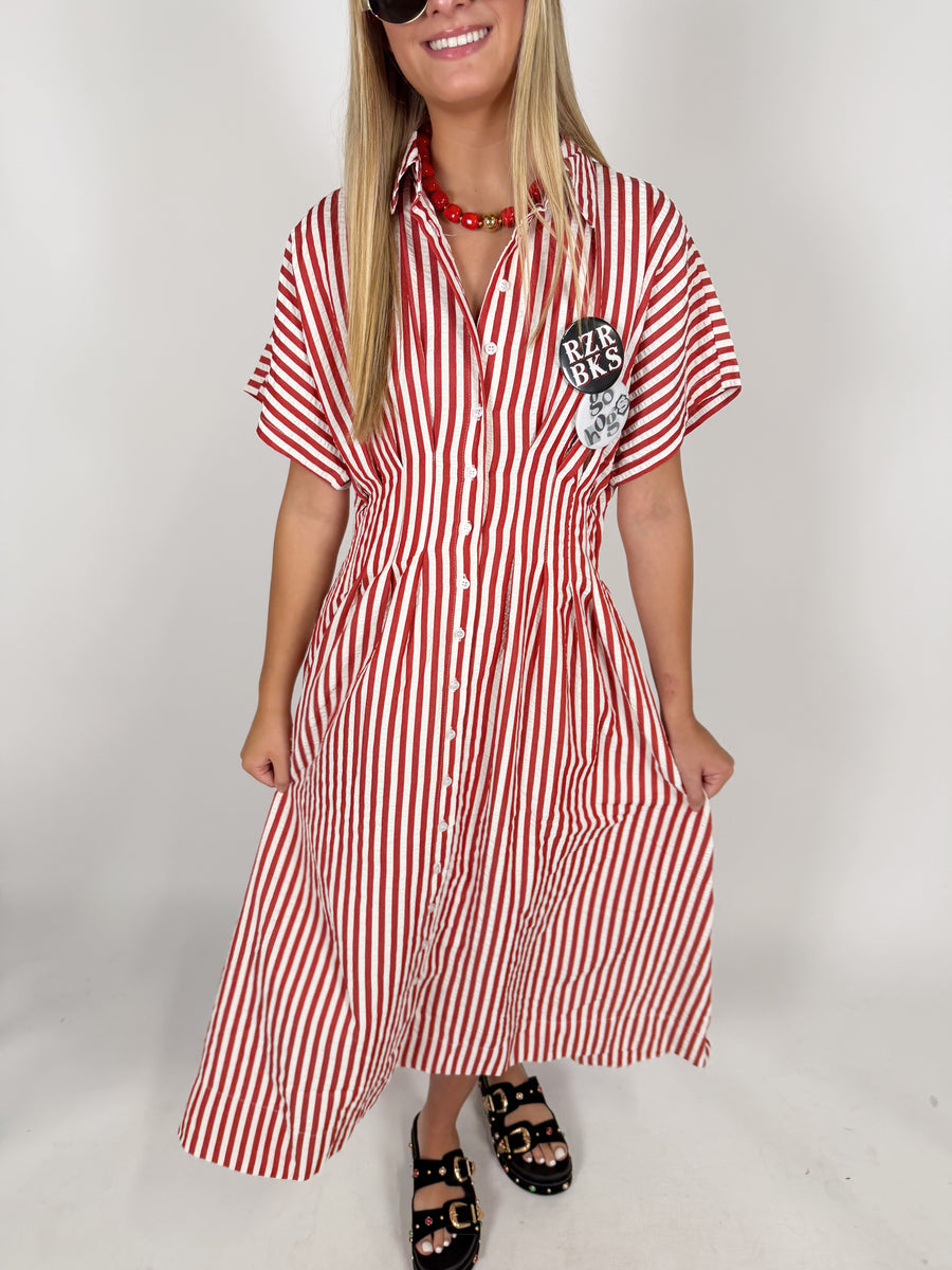 Red Letter Stripe Dress