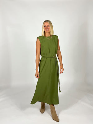 Espresso Please Belted Dress