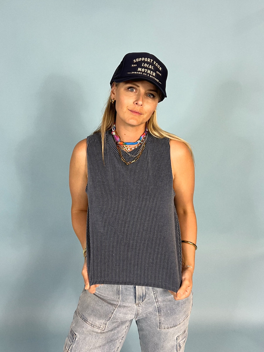 Cloudy Ribbed Cropped Tank
