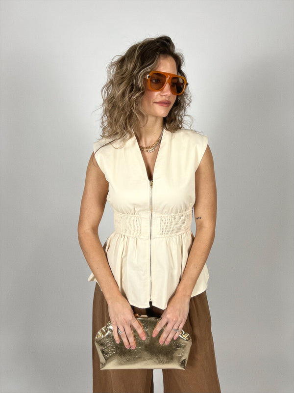 Harlow Gold Zipper Tank