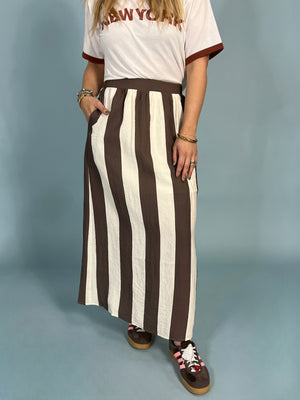 Olivia Stripe Linen Skirt