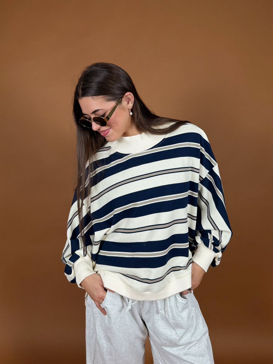 Jackson Stripe Mock Neck