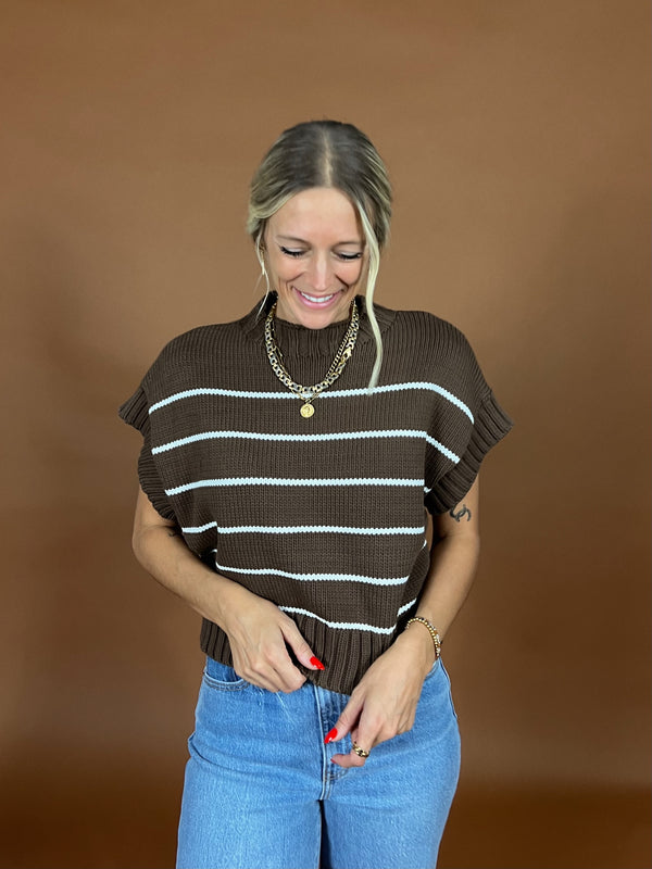 Stand Up Striped Sweater